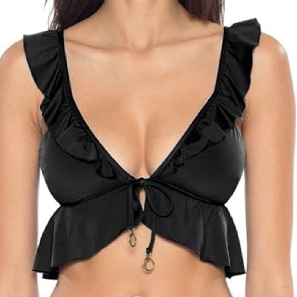 So Luna “Under the Sun” Black bikini top with gold accents. - Picture 7 of 7